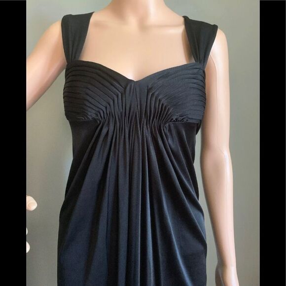 BCBGMAXAZRIA Black ruched pleated sleeveless dress size XXS - Picture 3 of 15